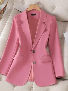 Ternos femininos elegantes mulheres blazer y2k moda turn down colarinho manga longa jaqueta casacos primavera 2024 casual sólido escritório senhoras blazers casaco