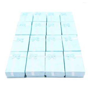 Storage Bags 16pcs Paper Jewelry Gifts Boxes For Display-Rings Small Watches Necklaces Earrings Bracelet Gift Packaging Box (Sky