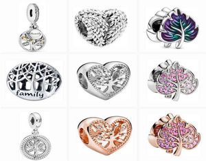 New Arrived Hollow Family Tree Leaves Shiny Pendant Bead Fit Original Charms Bracelet Necklace Diy Women Fashion Jewelry18132724421671