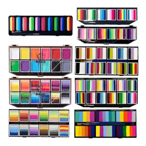 6 10 12 färger Rainbow Body Paint Art Children Makeup Målning Pigment Kit Bright Color Face Body Paint Set 240104