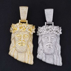 Iced S vergoldete individuelle Anhänger Schmuck Sterling Silber Gesicht Vvs Kopfstück Hip Hop Diamant Moissanit Jesus Anhänger