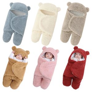 Sleepsacks Baby Sleeping Bag Soft Fluffy Fleece born Blanket Infant Boys Girls Clothes Sleep Nursery Wrap Swaddle 240105