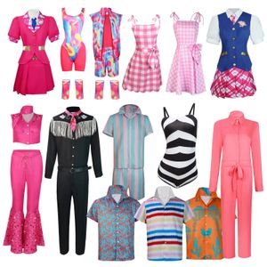 Costume da principessa del film per bambini adulti Donne Uomini Ragazze Cosplay Abiti per bambole rosa Abiti di compleanno scozzesi di Halloween 240104