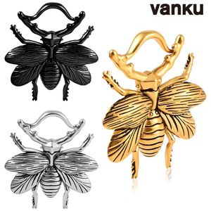 Scatole Vanku 2pc Bee Ear Hanger Pesi per lobo dell'orecchio allungato Calibri per orecchie in acciaio inossidabile Tappi per le orecchie Tunnel Gioielli penetranti per il corpo