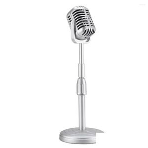 Mikrofonlar Klasik Retro Dinamik Vokal Mikrofon Vintage Mic Stand Canlı Performans Karaoke Studio Kayıt Sier Drop Teslimat E Dhhuo