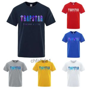 Men's T-skjortor Trapstar London undervattensblå tryckt t-shirt män sommar andas casual kort ärm gata överdimensionerad bomullsmärke l4ly# zbz02l69 2l69