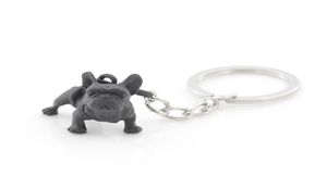 Metal Black French Bulldog Key Chain Cute Dog Animal Keychains Keyrings Women Bag Charm Pet Jewelery Gift Whole Bulk Lots 2203417675