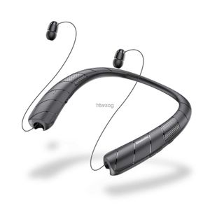 Mobiltelefonörlurar hörlurar/högtalare 2 i 1 halsband Bluetooth -headset Trådlöst stereo öronsnäckor med mikrofonvattentät sport fitness hörlurar yq240105