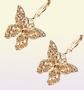 Flatfoosie 2PcsSet Fashion Butterfly Drop Earrings For Women Gold Silver Color Hollow Butterfly Earring Sets Exquisite Jewelry3272745