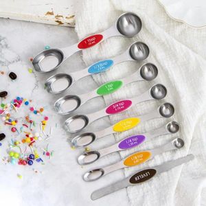 Measuring Tools 8Pcs Magnetic Spoons Set Multi Purpose Stainless Steel Baking Accessories Kitchen Gadgets