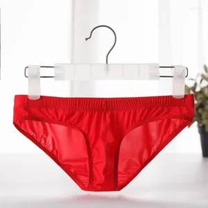 Underbyxor stil shi underkläder u-konvex ultratunna sömlösa triangelbyxor en bit is silke sexig shorts