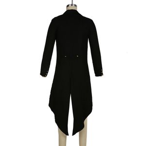 Moda masculina tailcoat jaqueta masculina vitoriano preto respirável retro S-4XL tamanho s ~ 4xl macio steampunk roupas casaco 240104