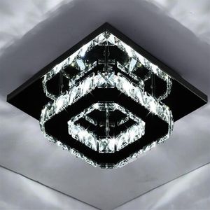 Square Crystal Sufit Light Modern LED 20 cm Lampa sufitowa do hali do salonu salon sypialnia domowa oświetlenie 234n