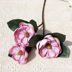 Decorative Flowers Wreaths Big Lotus Magnolia Grandiflora Branch Vintage Home Room Decor Flores 3D Printing Artificiais Autumn Dec Dhl7O