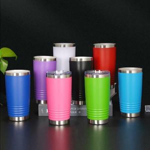 20oz Tumbler Paslanmaz Çelik Vakum Yalıtımlı Termos Lid Kahve Bira Kupası Büyük Kapasiteli Spor Su Şişesi Kupaları Termos Soğuk Şişe Nfruq