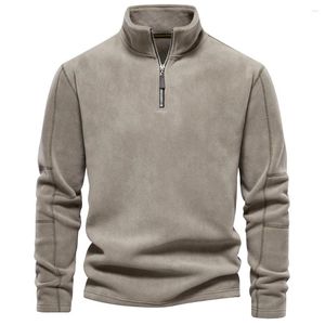 Men's Hoodies Brand Quality Thicken Warm Fleece Sweatshirt Zipper Neck Pullover Winter Men Clothing Windbreaker Jackets For