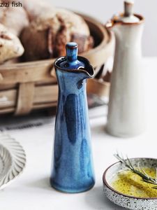 Keramiska kryddor burkar Oiler Spice Jar kryddor Tool Salt Shaker Creative Home Kitchen Retro Olive Oil Flaskor Spice Containers 240104