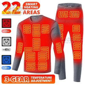 Jackets Winter Thermal Underwear Heated Jacket Men's Usb Electric Ski Suit Self Heated Vest Heated Clothing Fleece Climbing Long Johns