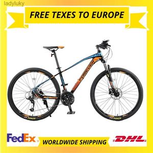 Cyklar 24/26/27.5 tum cykel Mountain Bike 27 Speed ​​Oil Disc Brake Aluminium Alloy Off-Road For Adults Män och kvinnor Universall240105