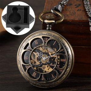 テーブルクロックヴィンテージの豪華な機械式懐中時計男性xmasギフトレトロハンド巻きムーブメントローマ数字ディスプレイマニュアル時の時計