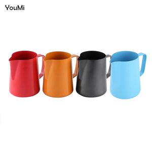 Youmi YM01 400ml Kırmızı Siyah Mavi Turuncu Paslanmaz Çelik Barista Zanaat Kahve Sürahi Espresso Latte Süt Frother Jug 240104