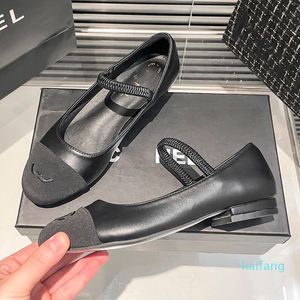 Spring Autumn Luxury Women Designer Flat Bottom Dress Shoes French Brand Fashion