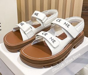 Luxury designer shoes summer sandals calf leather retro metal chain closed toe women's Roman sandals women's casual beach shoes Mach slide Celins brand slippers TN