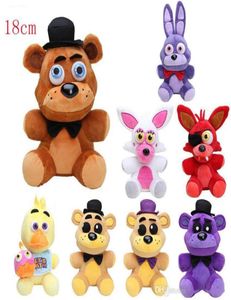 18 cm Fem nätter på Freddy Fnaf Dolls fyllda leksaker Golden Freddy Fazbear Mangle Foxy Bear Bonnie Chica Plush Doll3387771