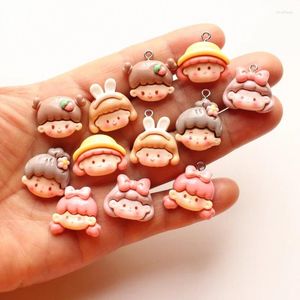 Encantos 12 pçs dos desenhos animados menina bonito pessoas pingentes diy jóias colar fazendo brincos pulseira chaveiro telefone descobertas acessórios