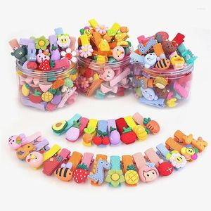 Hair Accessories 26pcs A Box Of Children's Clips For Girls Baby Cartoon Fruit Animals Headdress Princess Small Hairpin Set