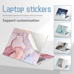 DIY Marble Cover Laptop Skins Vinyl Stickers 131415.617.3PVC Film Waterproof Skin Decorate Decal for Macbook/Lenovo/HP/Acer 240104