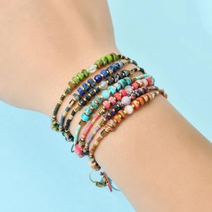 Bilezikler Zmzy 7pcs/set toptan karışık boho ince miyuki bileklik el yapımı doğal taş boncuklar bilezik kadınlar strand el aksesuarları