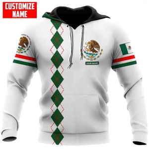 Erkek Hoodies Kişiselleştirilmiş Adı Mexico Argyle 3d Baskılı Erkek Moda Hoodie Unisex Casual Ceket Zip Sudadera Hombre MT-138