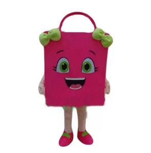 High qualit pink shopping bag Mascot Costume Halloween Christmas Cartoon Character Outfits Suit Advertising Leaflets Clothings Carnival Unisex Adults Outfit