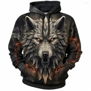 Mannen Hoodies Voor Mannen 3d Animal Print Herfst/Winter Lange Mouwen Trui Y2k Kleding Straat Vakantie Casual Sweatshirts