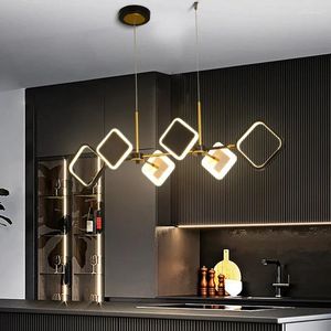 Lâmpadas pendentes modernas de alumínio LED lâmpada luxo preto lustres de ouro para sala de jantar cozinha ilha luminárias