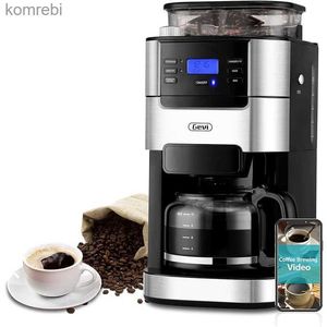 Kaffeemaschinen 10-Tassen-Filterkaffeemaschine Mahlen und Brühen Automatische Kaffeemaschine mit eingebauter Mahlwerk-Kaffeemühle Programmierbarer Timer Modell L240105