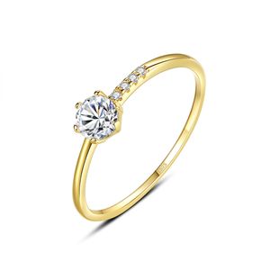 AAA Zircon Ring S925 Sterling Silver Plated 18K Gold Fashion Märke Ring Europa och American Hot Popular Women Simple Ring High End Ring Jewelry Valentine's Day Gift SPC