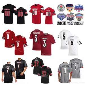 University Football College 5 Marshon Ford Jerseys 27 Kenderick Duncan 3 Malik Cunningham 7 Tiyon Evans 8 Lamar Jackson 0 Tyler Hudson Black Red White Grey Color