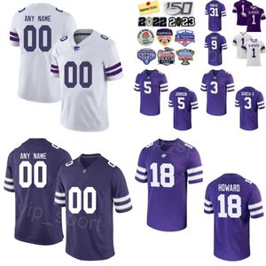 Mans College Kansas State Wildcats Football 5 Avery Johnson Jerseys 31 DJ Giddens 21 Marques Sigle 3 RJ Garcia II 18 Will Howard 9 Treshaun Ward University Stitched