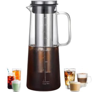 Leeseph Airtight Cold Brew Iced Coffee Maker and Tea Infuser 10L 34oz Glass Carafe with Removable Stainless Steel Filter 240104