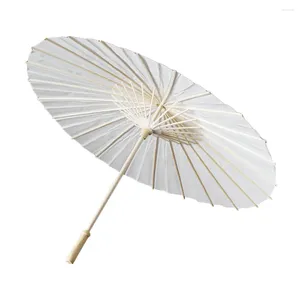 Guarda-chuvas chinês oleado papel parasol diy em branco asiático com alça de madeira japonês para artesanato pintura casamento festa nupcial