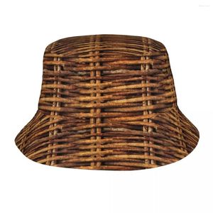 Berretti in rattan intrecciato in legno di vimini cappello a secchiello Panama per uomo donna cappelli Bob all'aperto pescatore fresco pesca estiva berretti unisex