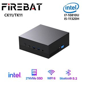 Мини-ПК FIREBAT CK11 TK11 для геймеров Intel I7-10810U I5-11320H Windows 11 DDR4 SSD MiniPC WIFI6 BT5.2 Игровой настольный компьютер 240104