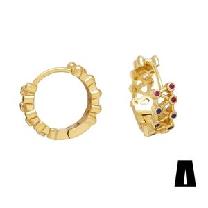 Hoop Huggie Earrings Small Cz Crystal Geometric For Women Copper Gold Plated Ear Hoops Mini Jewelry 2024 Ersw53 Drop Delivery Ot5Kx