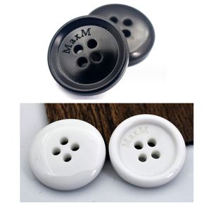 Round Resin Letter Button for Suit Coat Special Letter Diy Sewing Clothing Buttons 20mm Black White