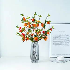 Dekorative Blumen, 4 Stück, künstliche Granatapfelzweige, 5 Beeren, Jahr, Zuhause, El, Bodendekoration