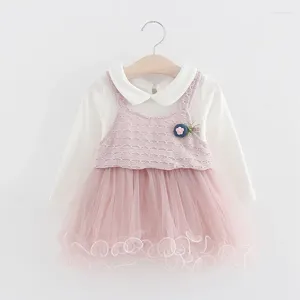 Kız Elbiseler 2024 Bebek Giysileri Bahar /Sonbahar Elbise Setleri T-Shirt Sırıştırıcılar