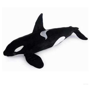 Dorimytrader Simulation Animals Killer Whale Plush Toy Big Fylls svart docka för barn Vuxna gåva 51 tum 130 cm DY609621613559
