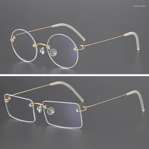 Montature per occhiali da sole Occhiali in titanio Telaio Uomo Donna Vintage Senza montatura Occhio Miopia ottica Occhiali da vista Occhiali trasparenti Oculos
